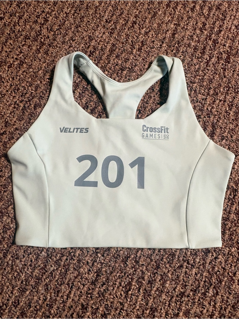 CrossFit Games Light Sage Sports Bra - 201 Print, High Rise